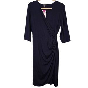 Berydress navy 3/4 sleev midi dress. Size XL NWT.